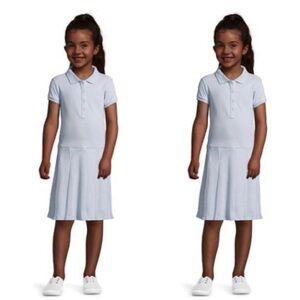 Lands' End School Uniform Girls Short Sleeve Mesh Polo Dress | Bundle of 2 | 2T